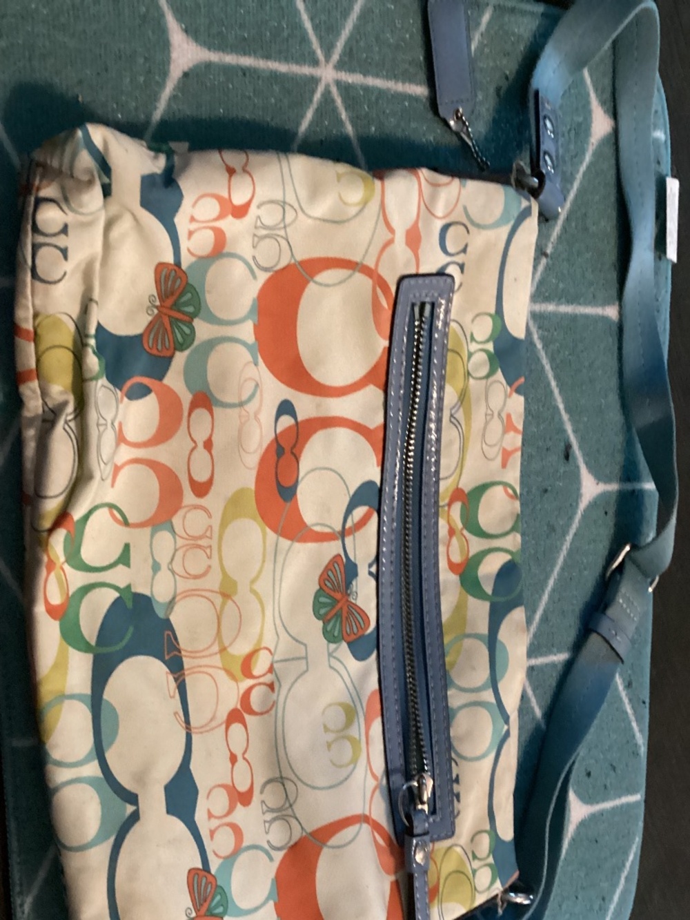 Coach multicolor purse with butterflies